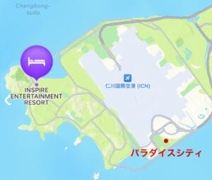 インスパイアカジノの地図
